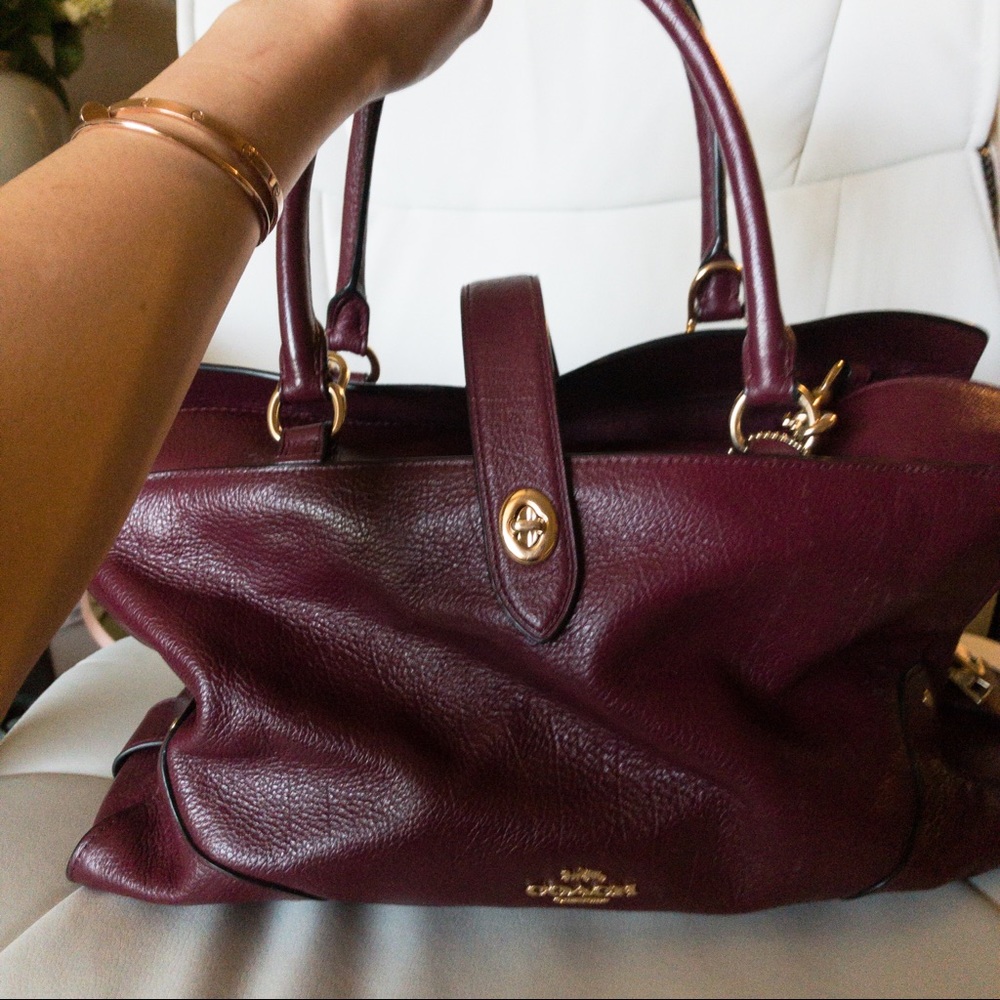 Burgundy Coach Leather Satchel